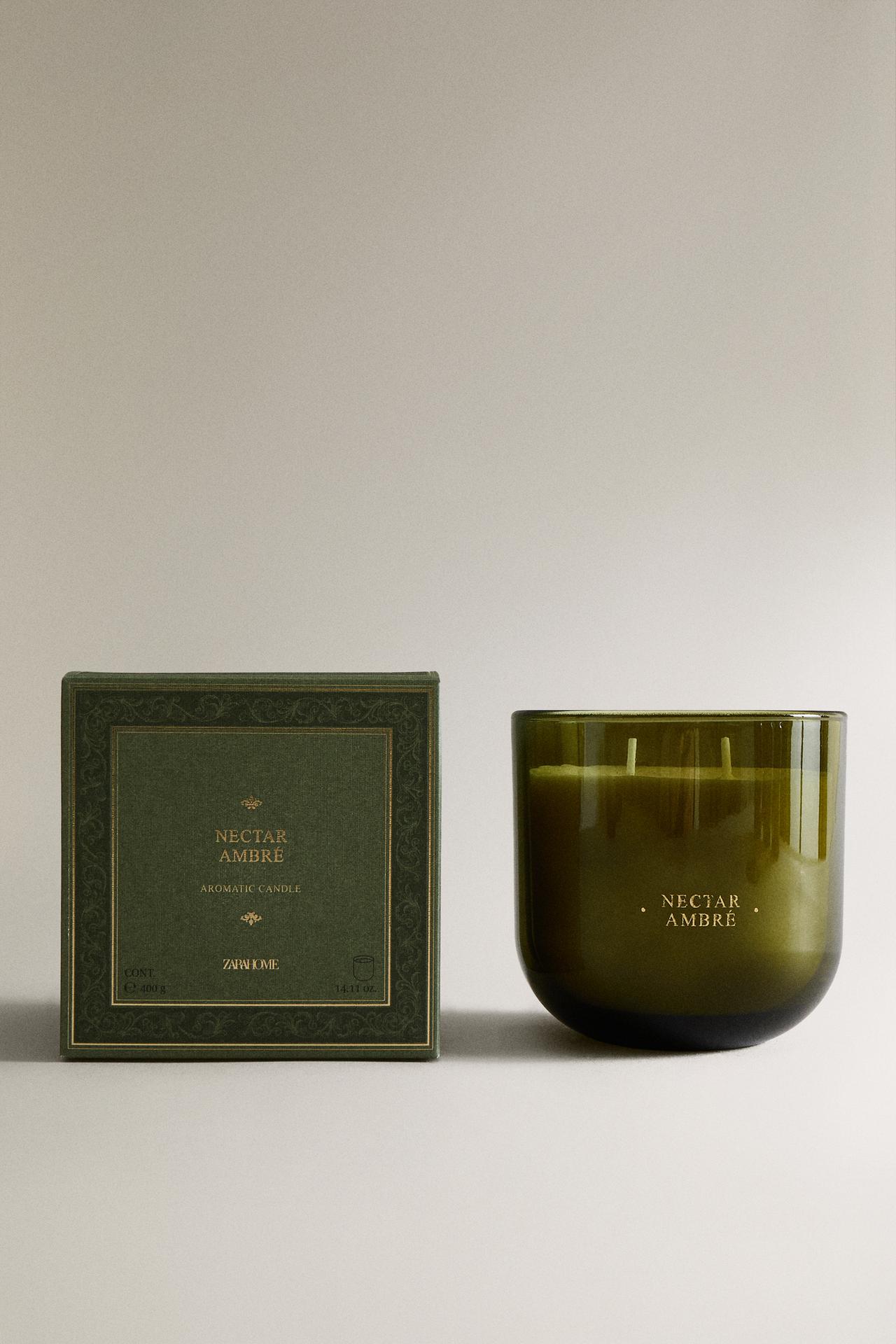 (400 G) NECTAR AMBRÉ SCENTED CANDLE — Peach
