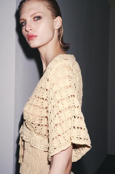 GILET COMBINÉ EN MAILLE - Abricot de Zara - Image 2