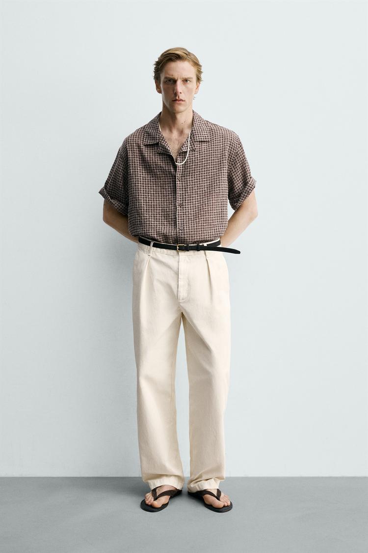 RELAXED FIT KARELİ JAKARLI GÖMLEK