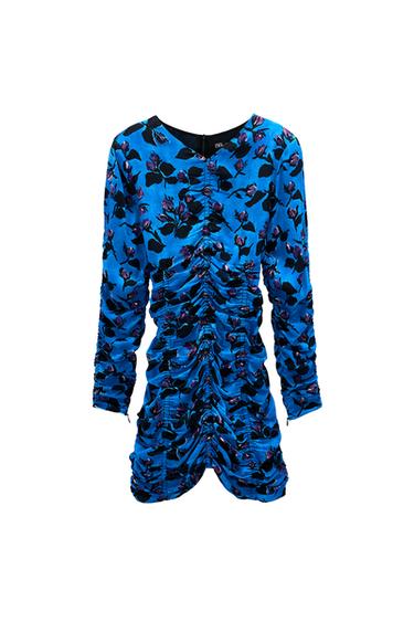 DRAPED PRINT DRESS
