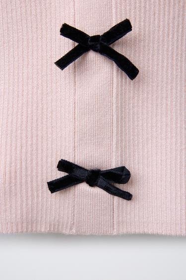KNIT VEST WITH BOWS - Pale pink by Zara - Image 3