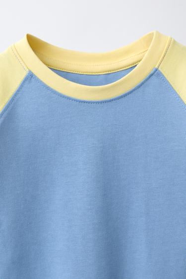 T-SHIRT À MANCHES RAGLAN - Bleu clair de Zara - Image 2