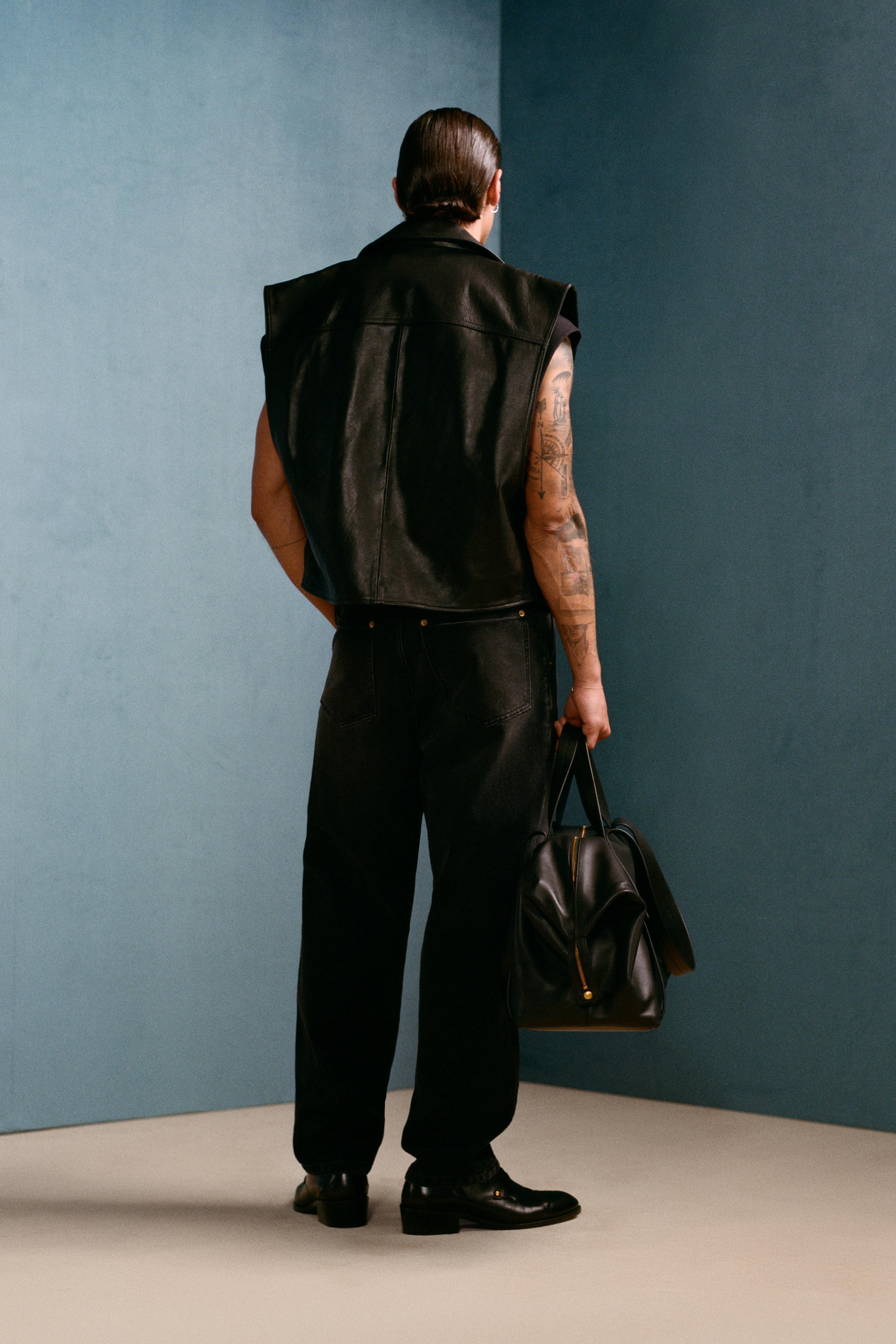 WILLY CHAVARRIA X ZARA レザーバイカーベスト - ブラック | ZARA