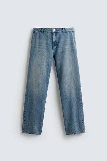 STRAIGHT-LEG DENIM CHINOS - Light blue by Zara - Image 6