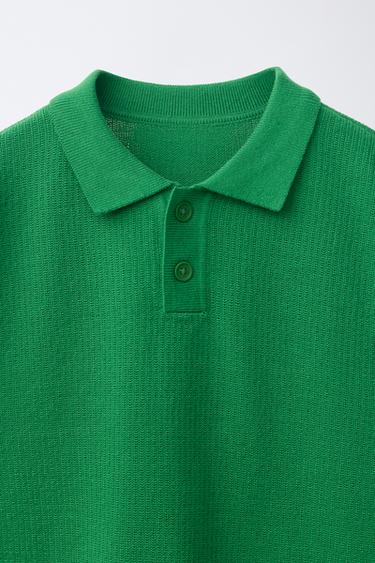 PLAIN TEXTURED POLO SHIRT - Green by Zara - Image 2