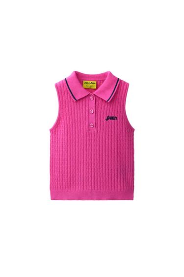 TOP POLO MALHA DE CABO PENN © - Rosa-flúor da Zara