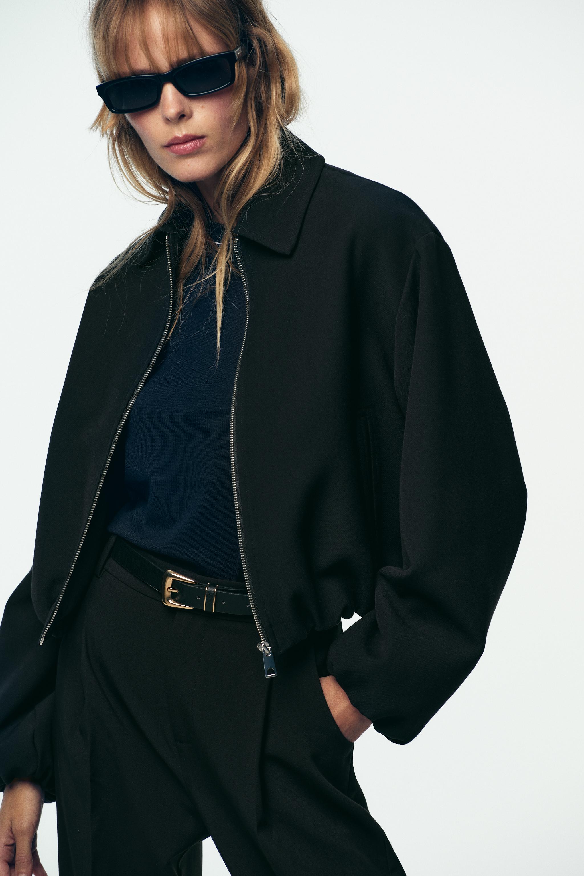 ZARA ブラックレディース　ジャケット　シンプル made inモロッコ DOUBLE FACED JACKET ZW COLLECTION - Black | ZARA United States