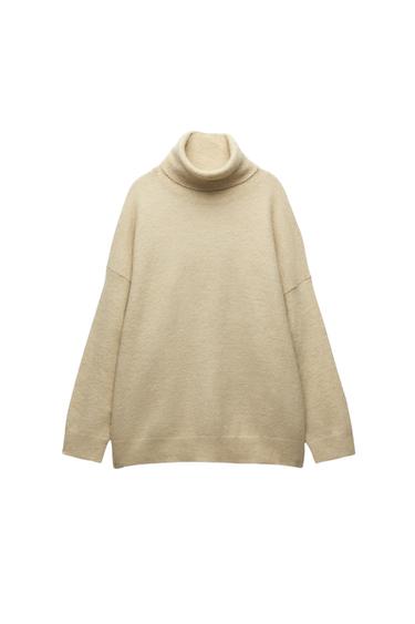 WOOL ALPACA OVERSIZED TURTLENECK SWEATER