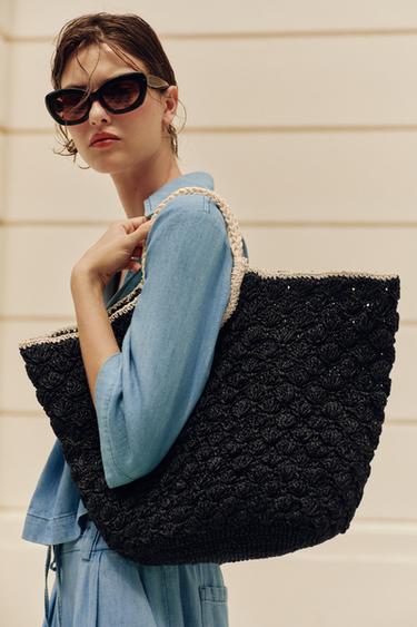 WOVEN BASKET BAG - Black by Zara