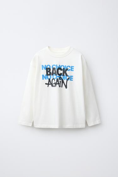 SLOGAN PRINT T-SHIRT - Oyster-white by Zara
