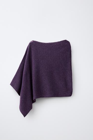 Cape aus Feinstrick - Dunkelviolett von Zara