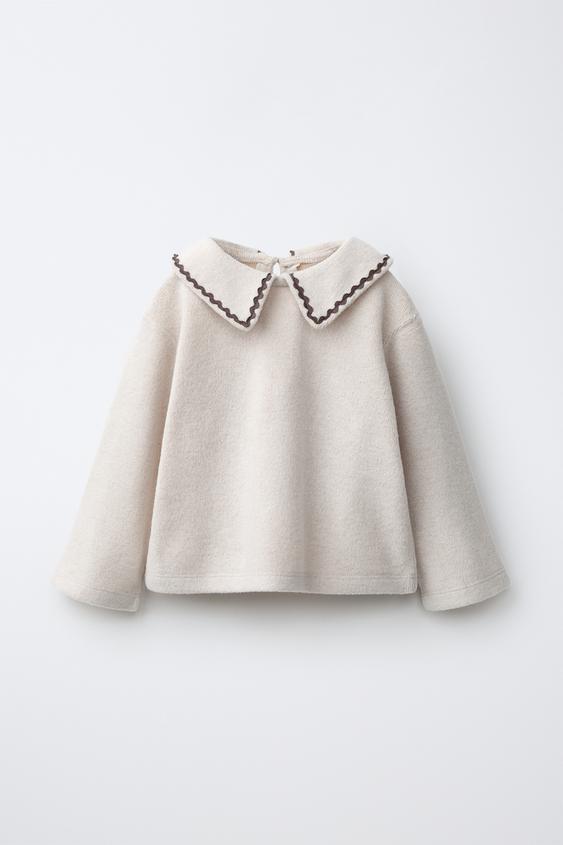 PULL EN MAILLE À COL ONDULÉ - Sable / Chiné de Zara - Image 0