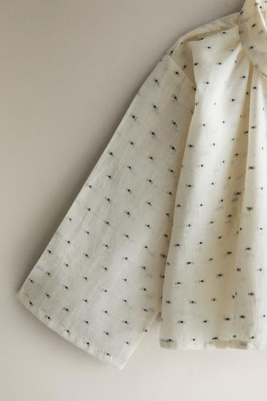 DOTTED MESH BABY SHIRT - Cream by Zara - Image 2