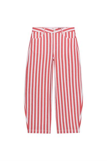 ZW COLLECTION STRIPED TAPERED JEANS - Red / White by Zara
