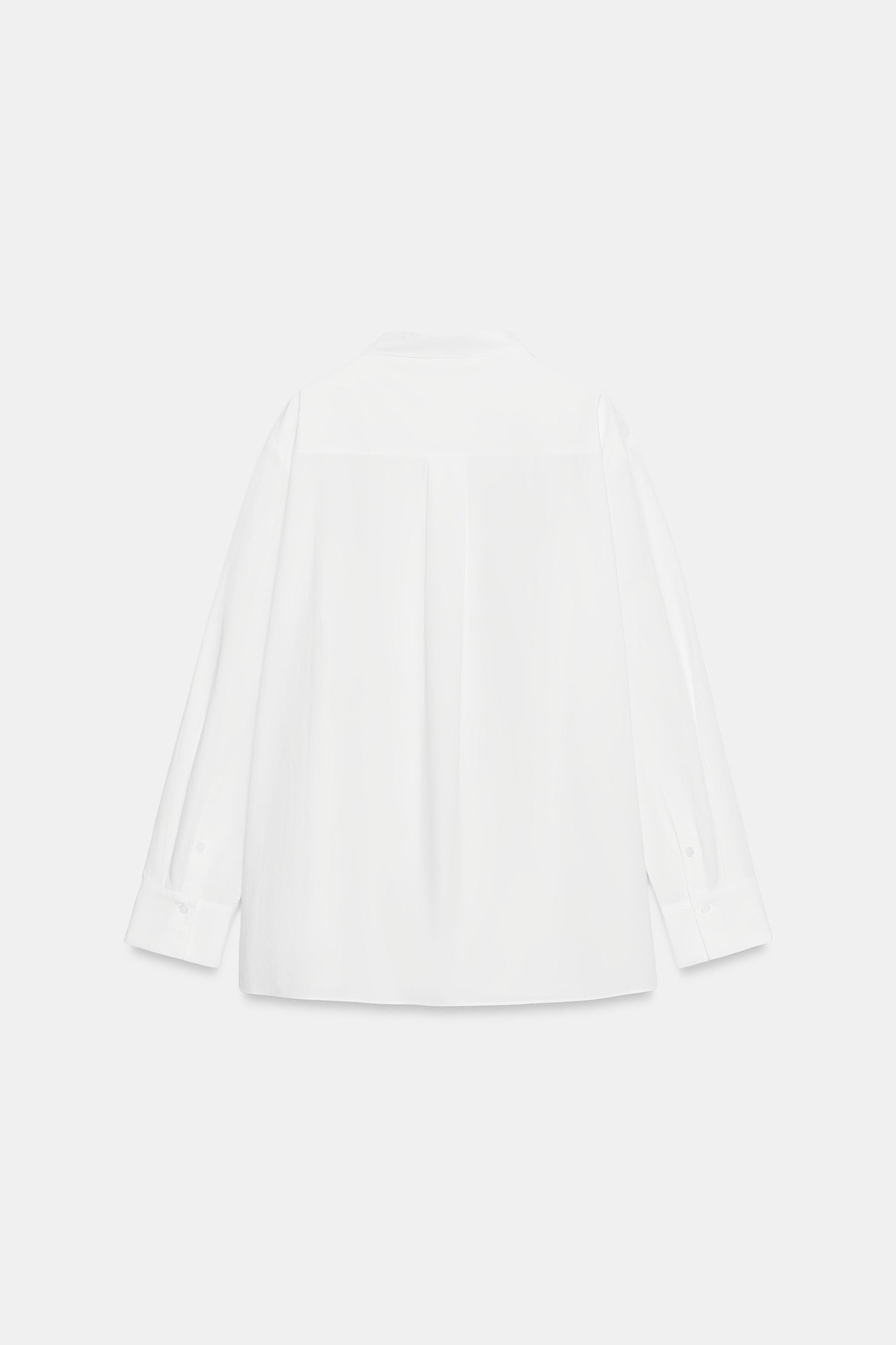 Женские рубашки Zara ZW COLLECTION OVERSIZED SHIRT — фото 8