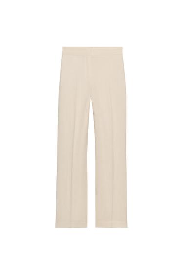 STRAIGHT-LEG TROUSERS WITH ELASTICATED WAIST