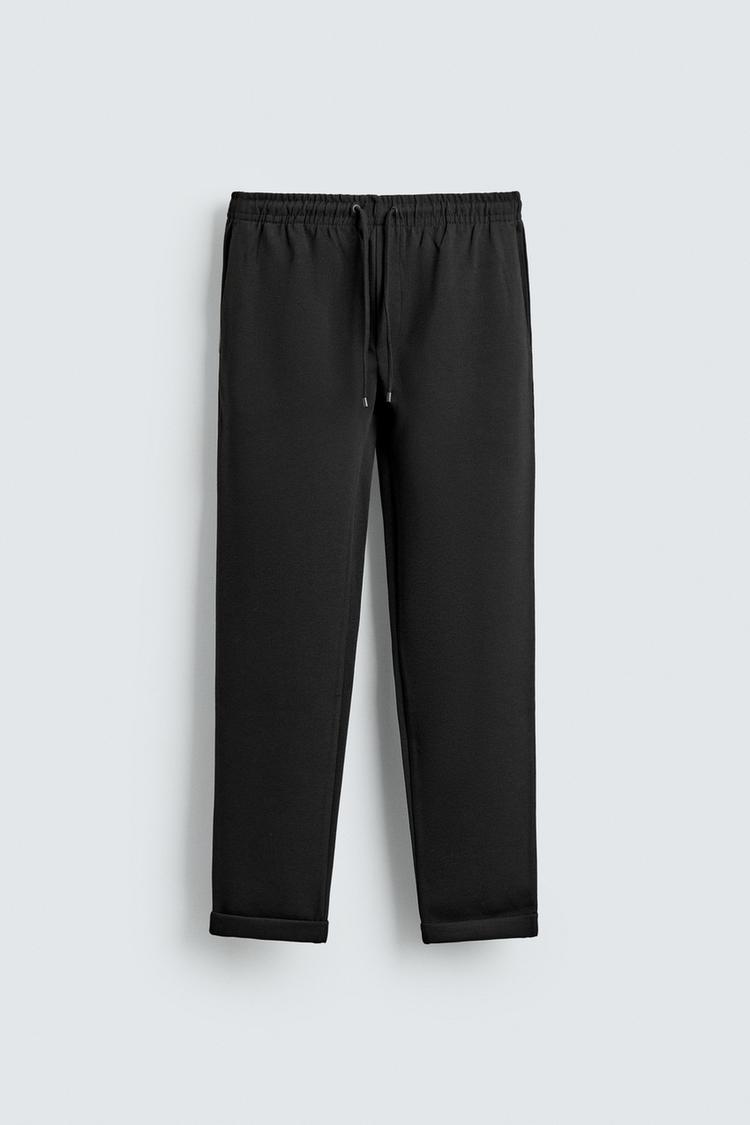 ZARA EASY CARE JOGGER WAIST TROUSERS
