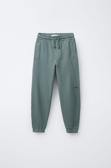 PANTALÓN JOGGER ETIQUETA - Azul / Verde de Zara