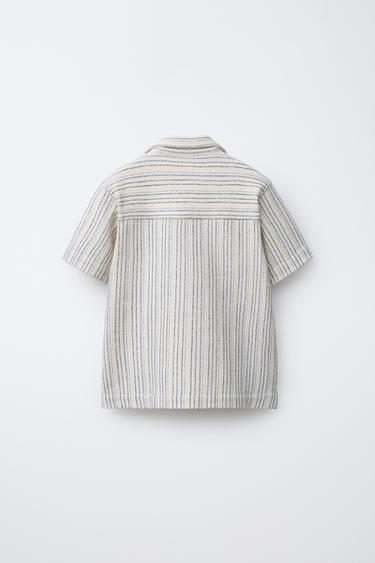 STRIPED RUSTIC SHIRT - Beige by Zara - Image 1