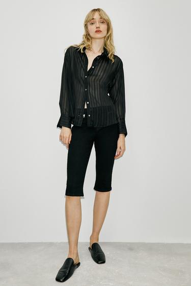 CAMISA RAYAS - Negro de Zara