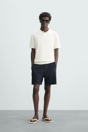 POLO PUNTO CANALÉ - Blanco roto de Zara - Imagen 0