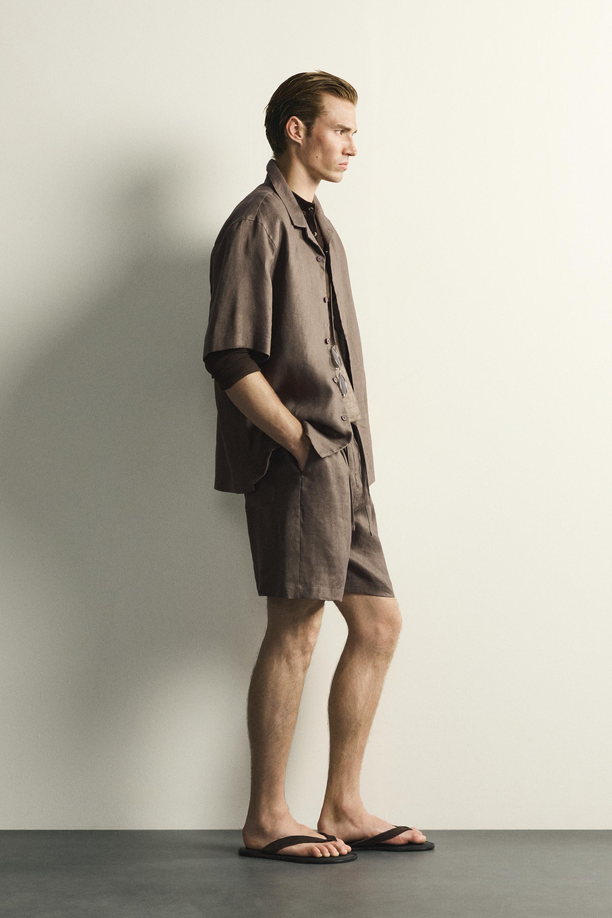 100% LINEN RELAXED FIT SHORTS