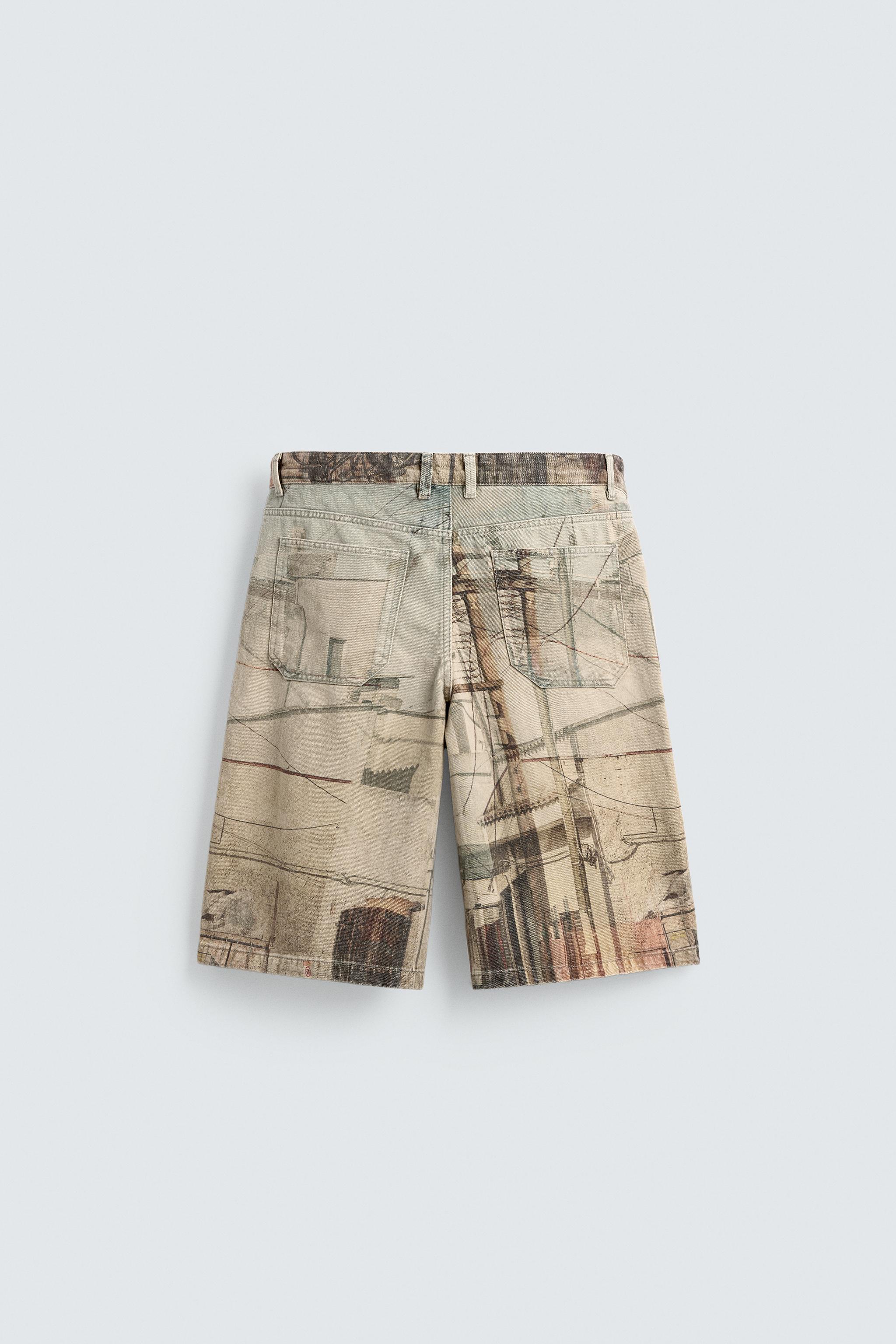 ABSTRACT PRINT BAGGY FIT SHORTS