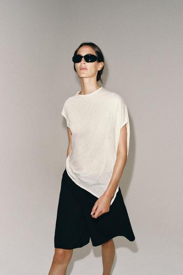 ASYMMETRIC KNIT JUMPER - ecru-white by Zara - Image 3