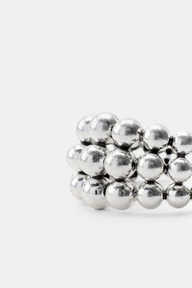 METAL BEAD BANGLE BRACELET - Silver by Zara - Image 4