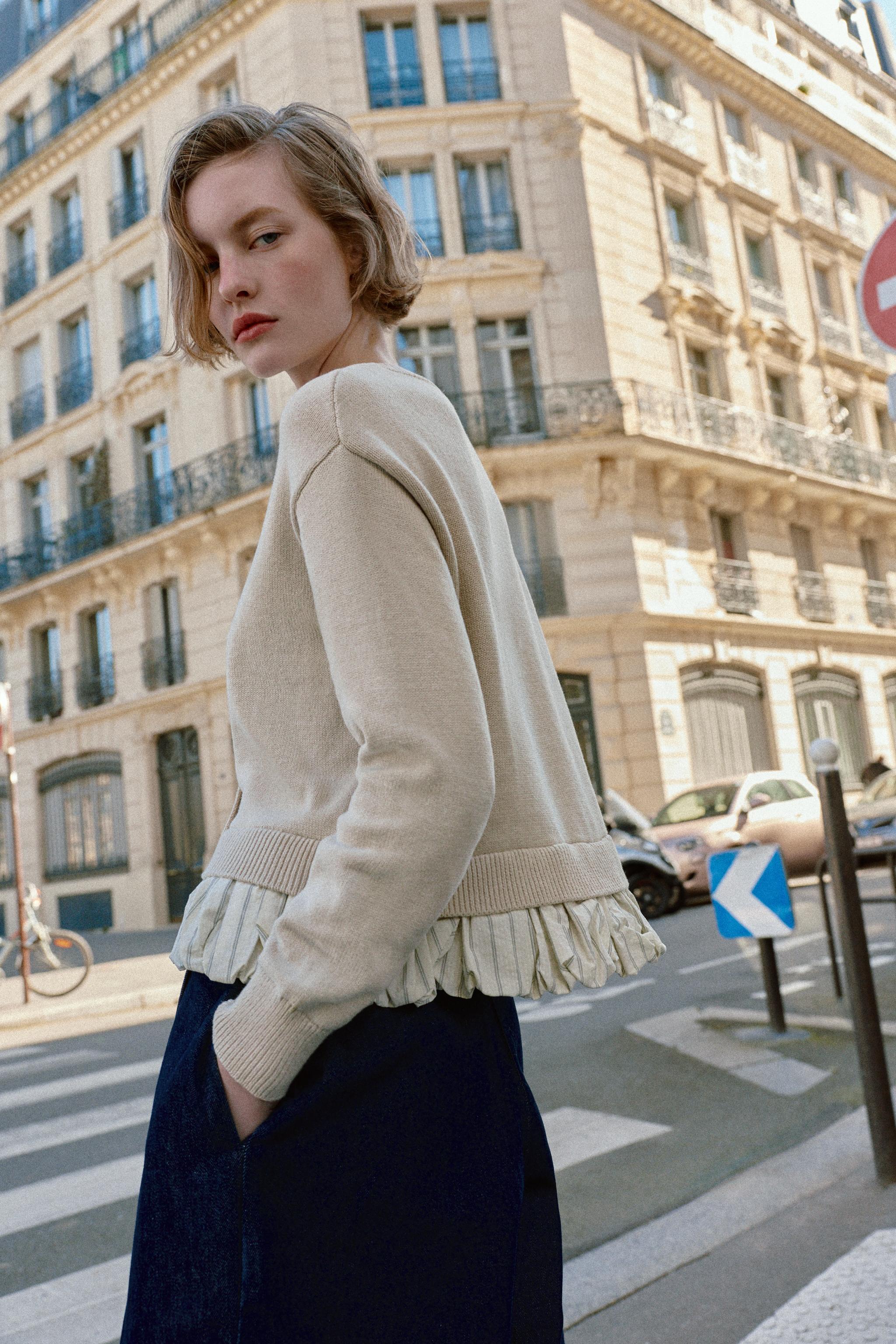 COMBINATION KNIT CARDIGAN - Sand | ZARA United States
