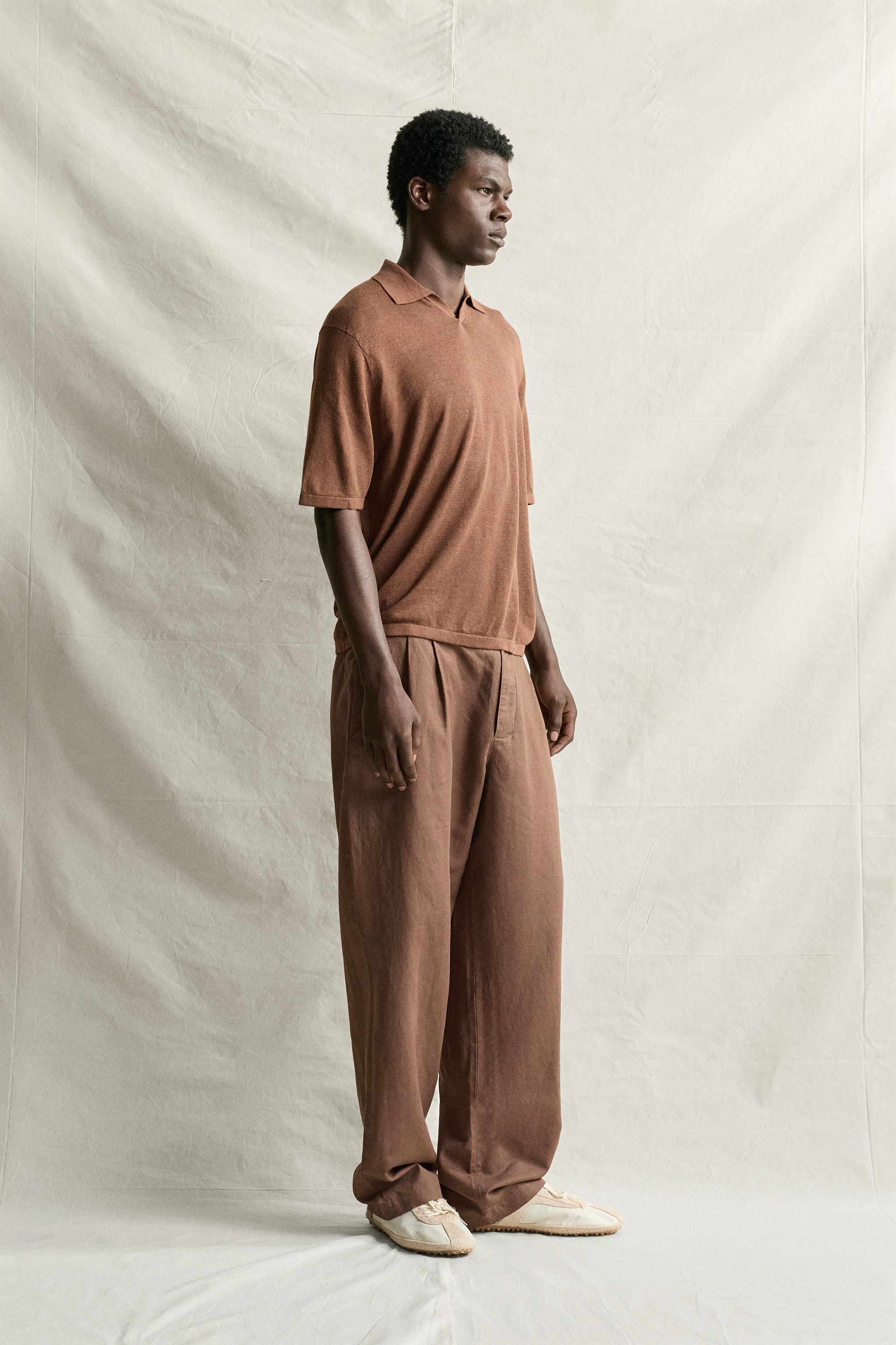 HEMP AND COTTON RELAXED FIT PANTS