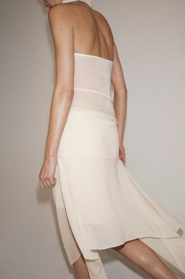 JUPE FLUIDE ASYMÉTRIQUE - Écru de Zara - Image 2