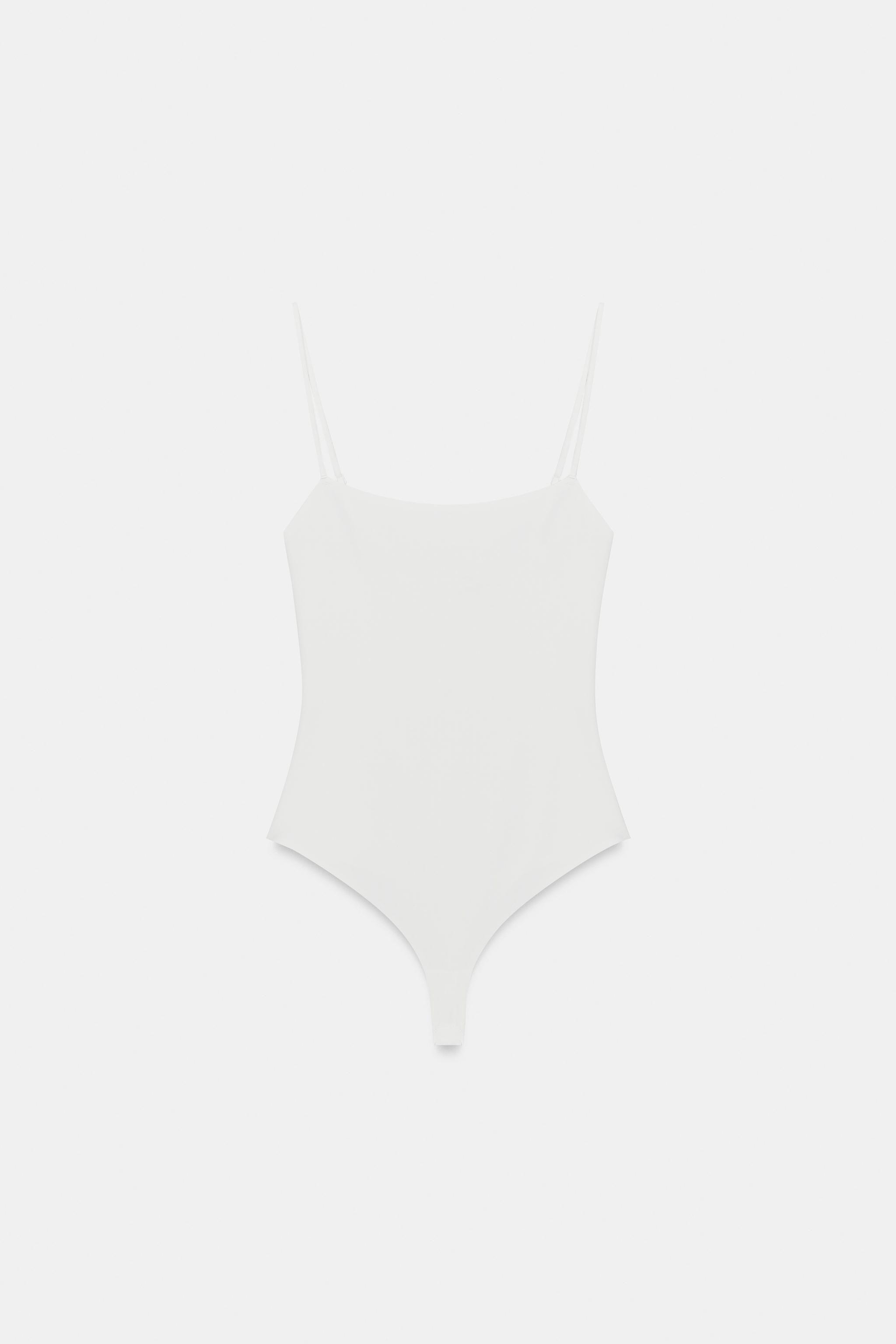 SQUARE NECK BODYSUIT — White