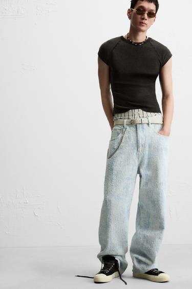 DISTRESSED BAGGY FIT JEANS - Light blue by Zara - Image 6