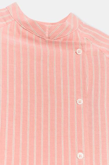 ZW COLLECTION ASYMMETRIC STRIPED SHIRT - Salmon by Zara - Image 8
