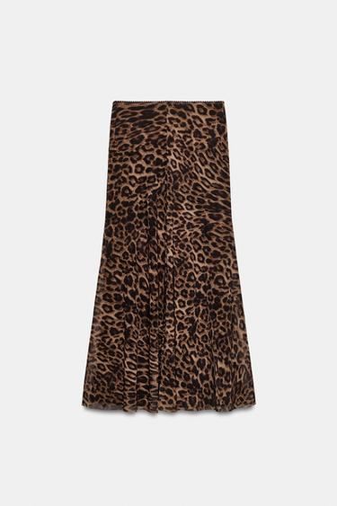 JUPE EN TULLE À IMPRIMÉ ANIMALIER - Léopard / Marron clair de Zara - Image 6