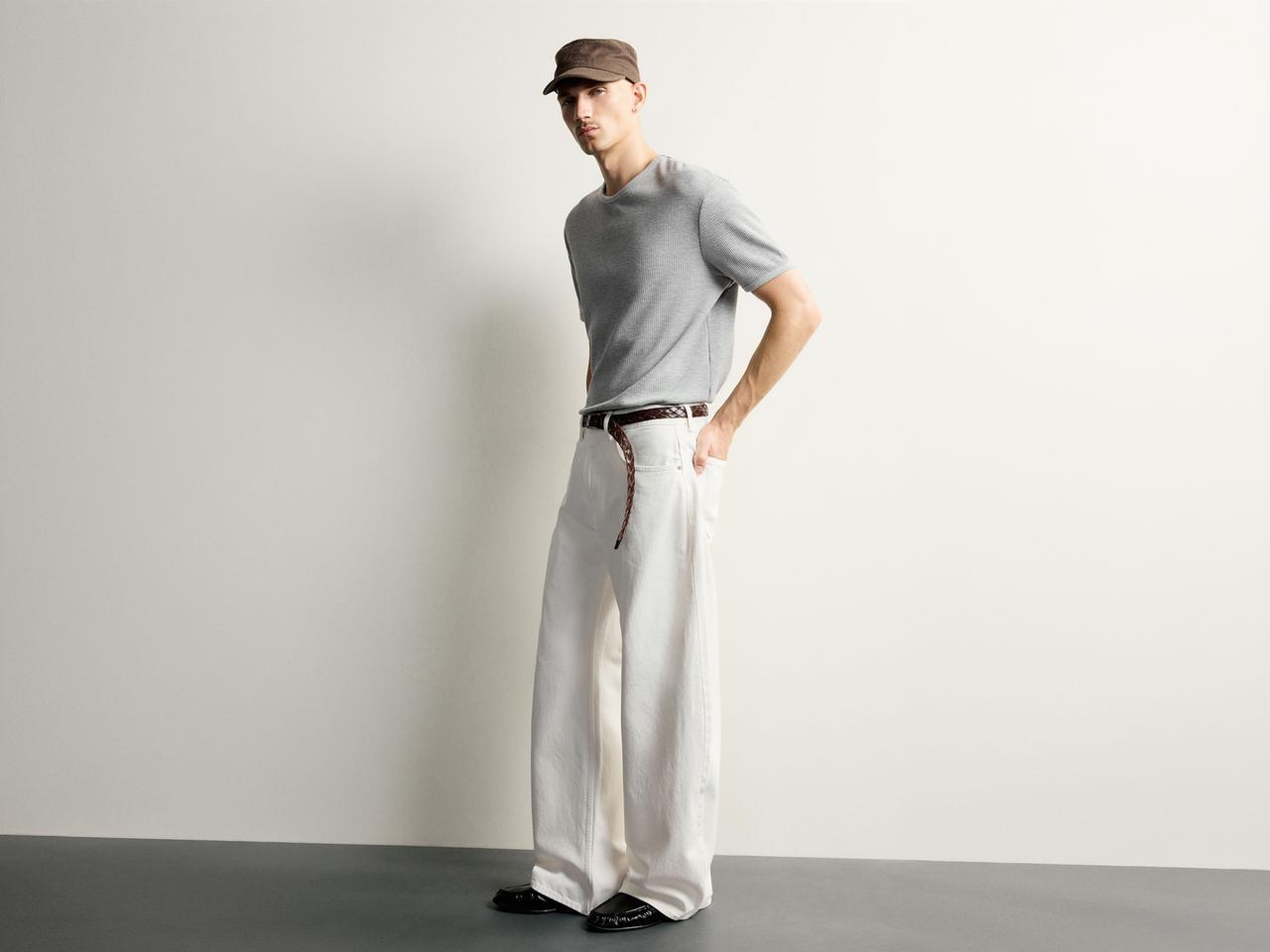 BALLOON FIT JEANS — Oyster-white