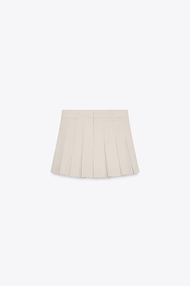 BOX PLEAT SKORT - Light grey by Zara