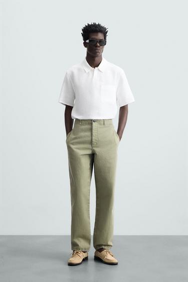CAMISA POLO 100% LINO - Blanco de Zara - Imagen 0