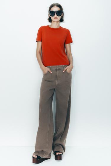 FADED COTTON T-SHIRT - Red by Zara