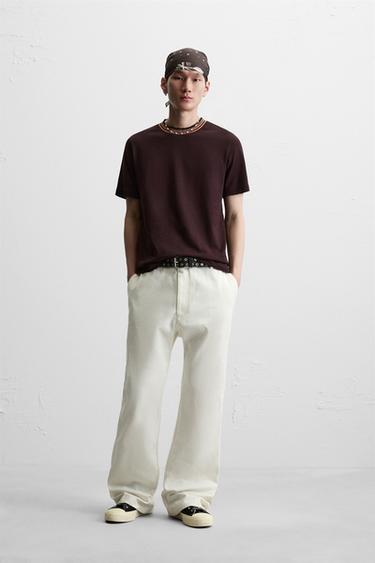 بنطلون FLARE FIT - أبيض مكسور الخاص بـ Zara - صورة 0