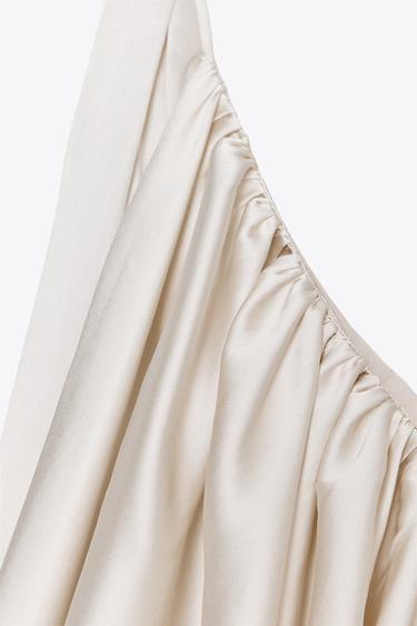 ZW COLLECTION DRAPED SATIN TOP - Ecru by Zara - Image 5
