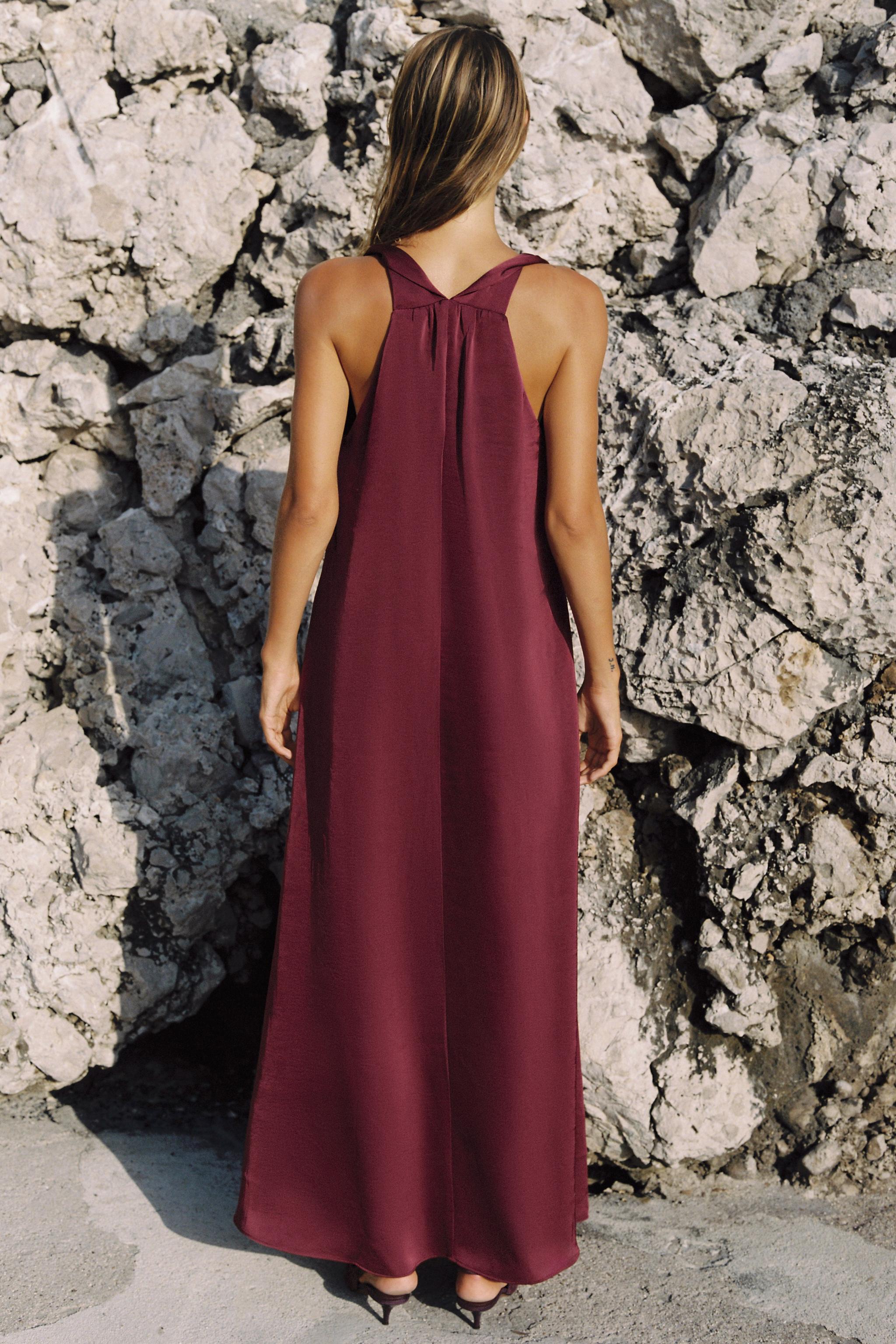 Женские платья Zara SATIN MAXI DRESS — фото 7