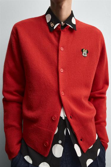 MINNIE MOUSE PATCH CARDIGAN HARRY LAMBERT FOR ZARA X DISNEY - Red by Zara - Image 4