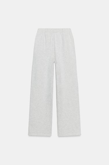PANTALON DROIT MOLLETON PASSANTS - Gris chiné de Zara - Image 6