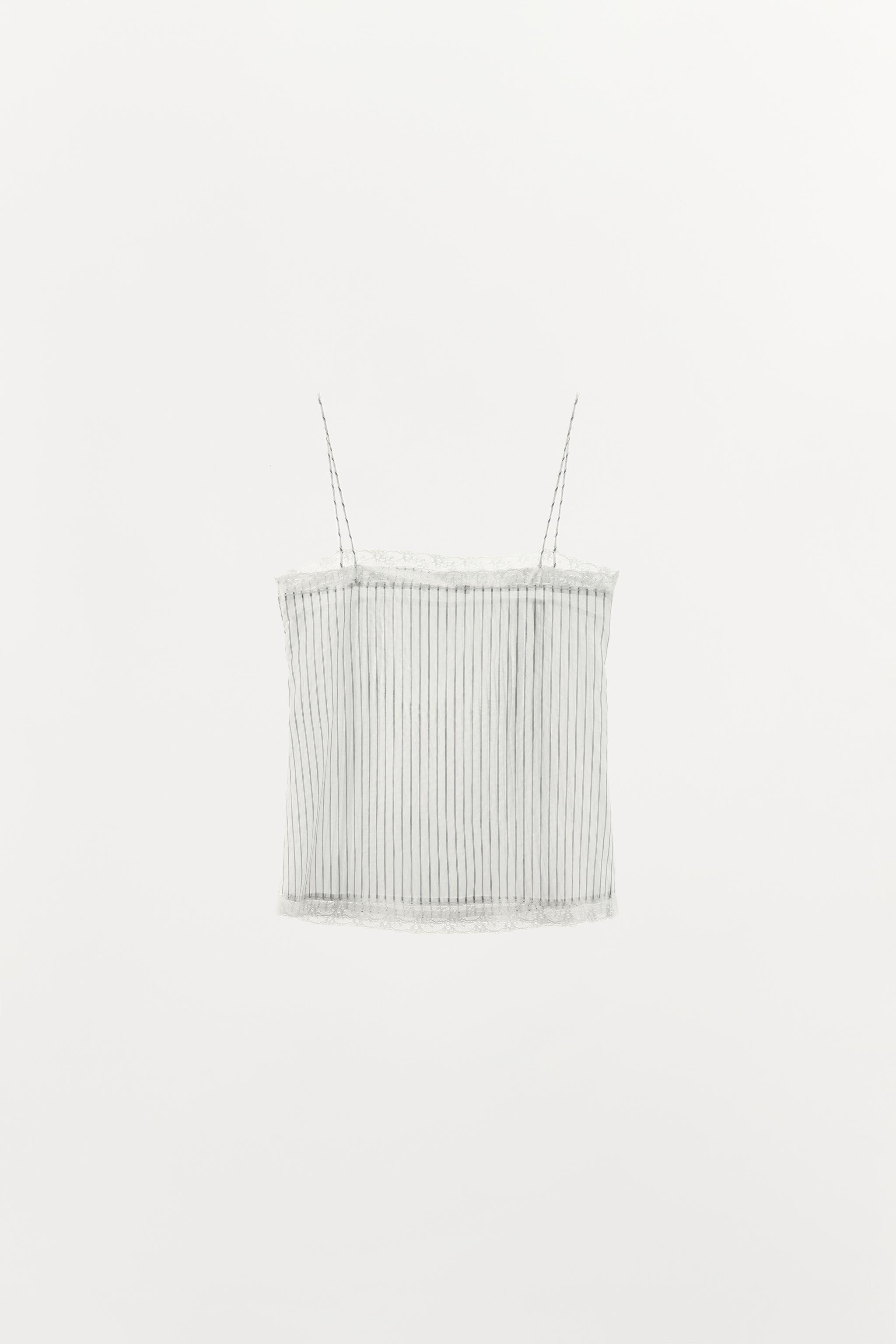 STRIPED LACE TOP