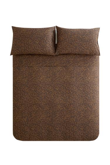 Zara (200 THREAD COUNT) LEOPARD PRINT PERCALE DUVET COVER - 深棕色