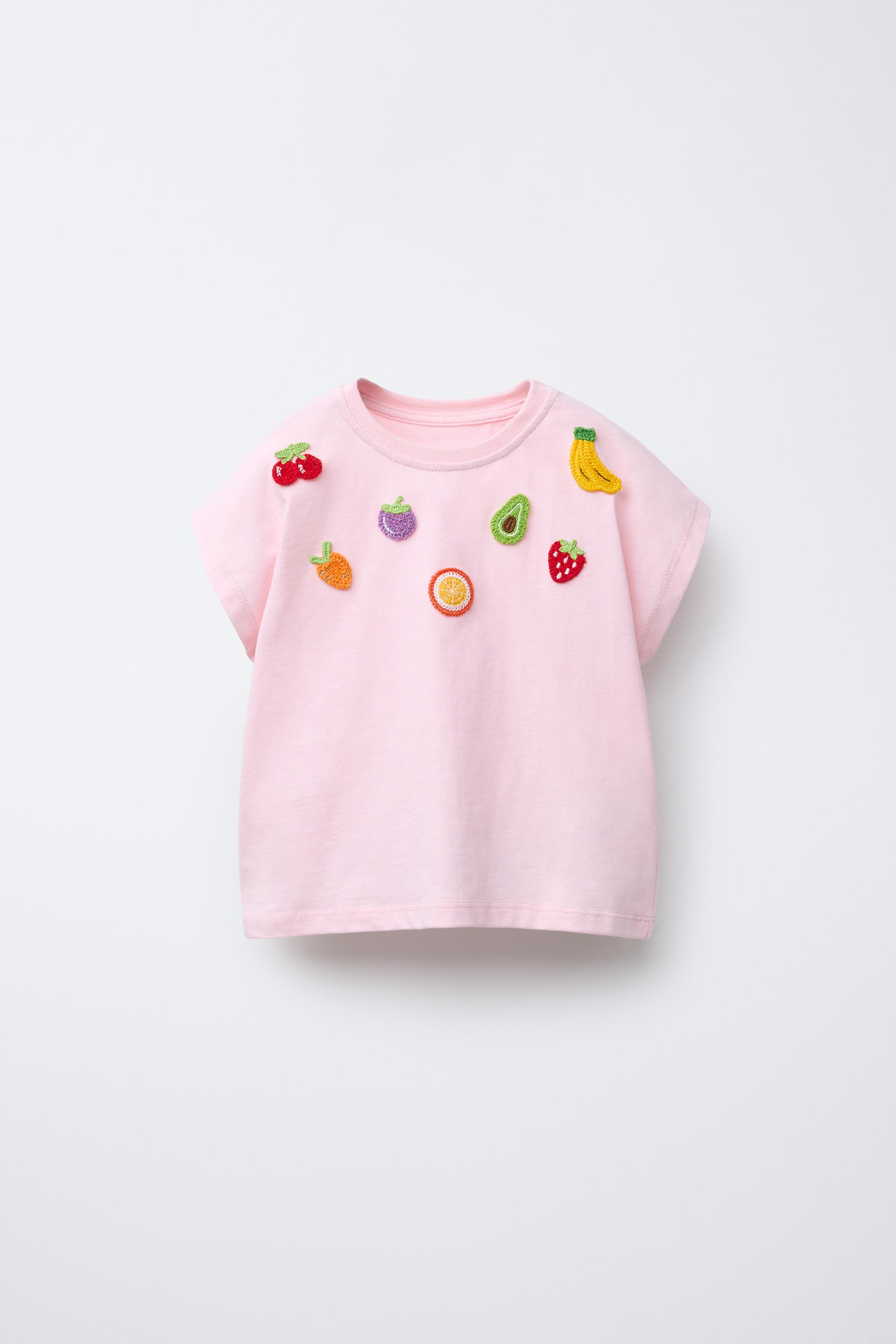 FRUIT EMBROIDERED PATCH T-SHIRT White ZARA Australia