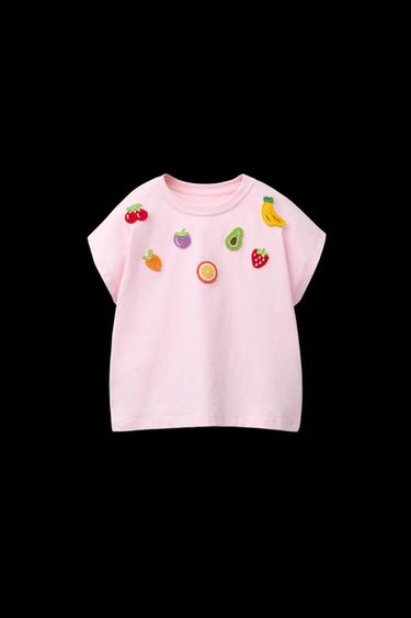 FRUIT EMBROIDERED PATCH T-SHIRT - Pink by Zara - Image 0