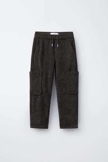 CORDUROY TROUSERS WITH POCKETS - Brown / Taupe by Zara